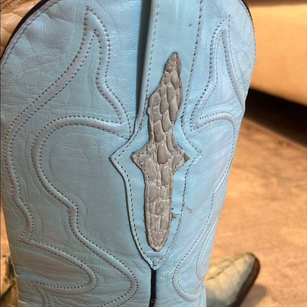 Wild West Aqua Caiman Crocodile Cowboy Boots - Picture 7 of 10